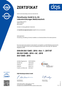 Fleischhacker ISO 13485 Zertifikat
