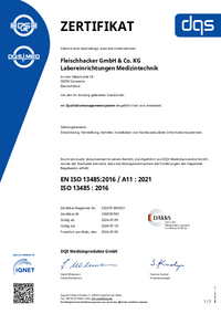 Fleischhacker ISO 13485 Zertifikat