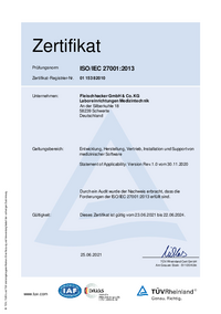 Fleischhacker ISO 27001 Zertifikat